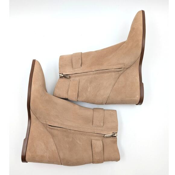 Sam Edelman Weslie Pointed Toe Wedge Bootie Women's Caramel Size US7 EU38 - Picture 10 of 12